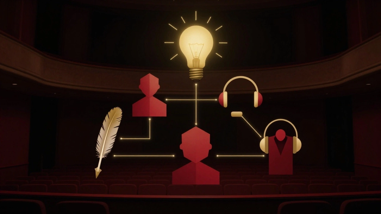 Abstract art showing theater roles connecting