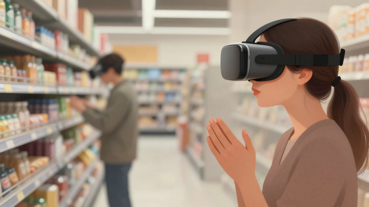 Split view showing vision impairment simulation and empathy
