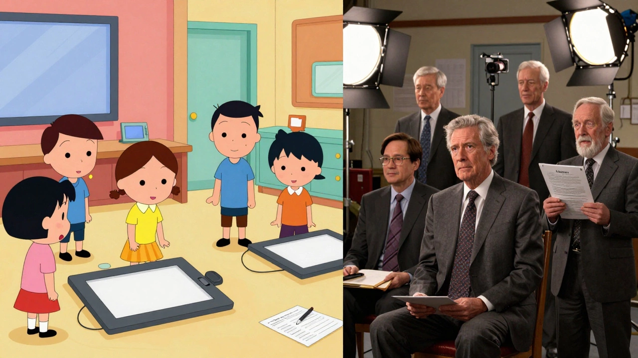 Animated vs live-action TV contrast