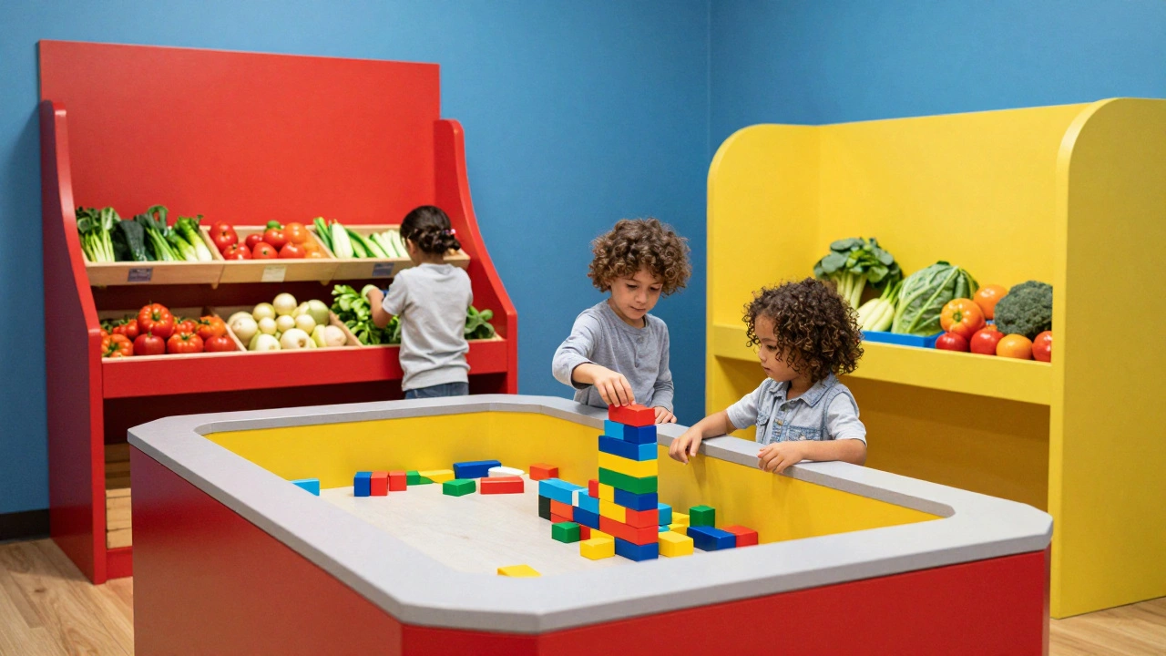 Kids engaging in hands-on play at the interactive Virginia Children's Museum exhibits