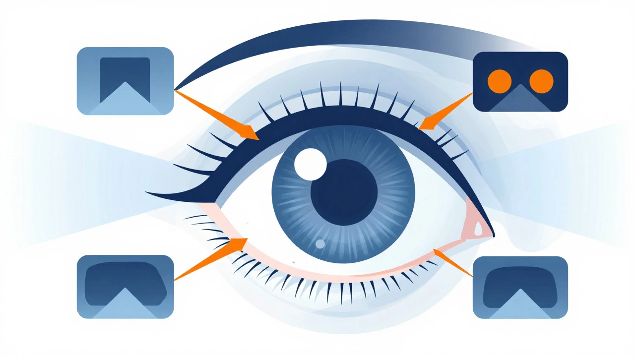 Illustration of eye strain from VR use